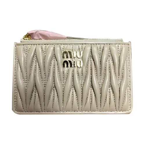 MIU MIU Matelassé Leather Wallet Regular Women's Gold
