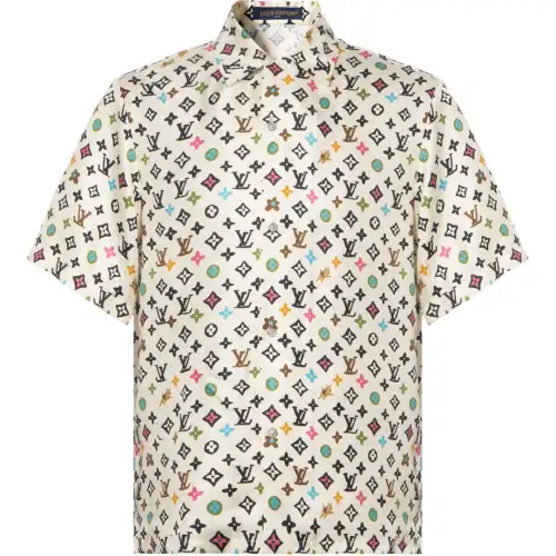 LOUIS VUITTON By Tyler The Creator Monogram Printed Short Sleeved Silk Shirt