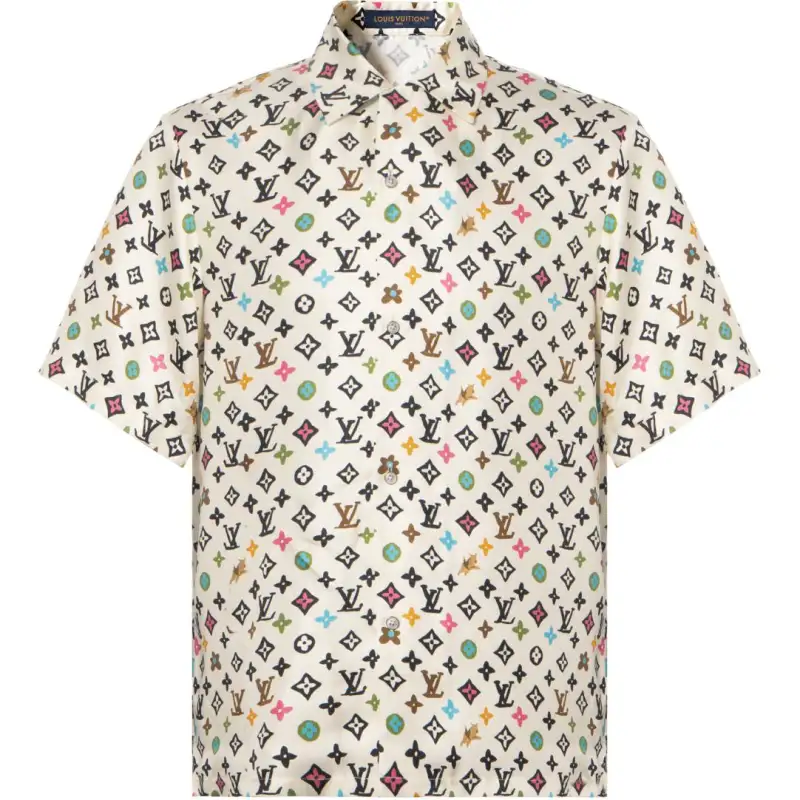 LOUIS VUITTON By Tyler The Creator Monogram Printed Short Sleeved Silk Shirt