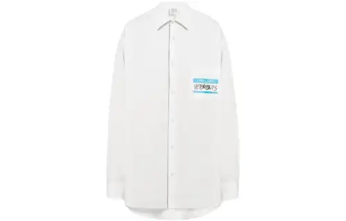 Vetements Shirts Men's White Square Collar Moderate Other
