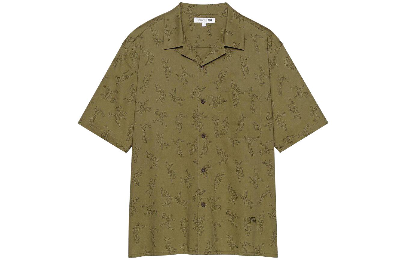 UNIQLO UNIQLO JW Anderson joint series SS23 spring and summer series printed open collar shirt men's style
