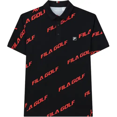 FILA Golf Collection Golf Collection Polo Shirt Men's All Over Print 2