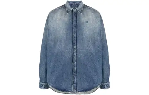 Balenciaga Shirt Loose Fit Men's Blue
