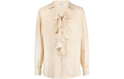 SAINT LAURENT Shirts Men's Beige V Neck Moderate