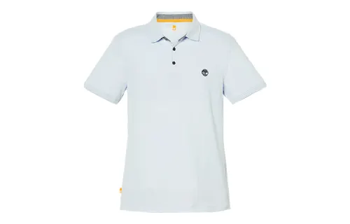 Timberland Polo Shirts Men's Light Blue Polo Collar Moderate Straight Fit