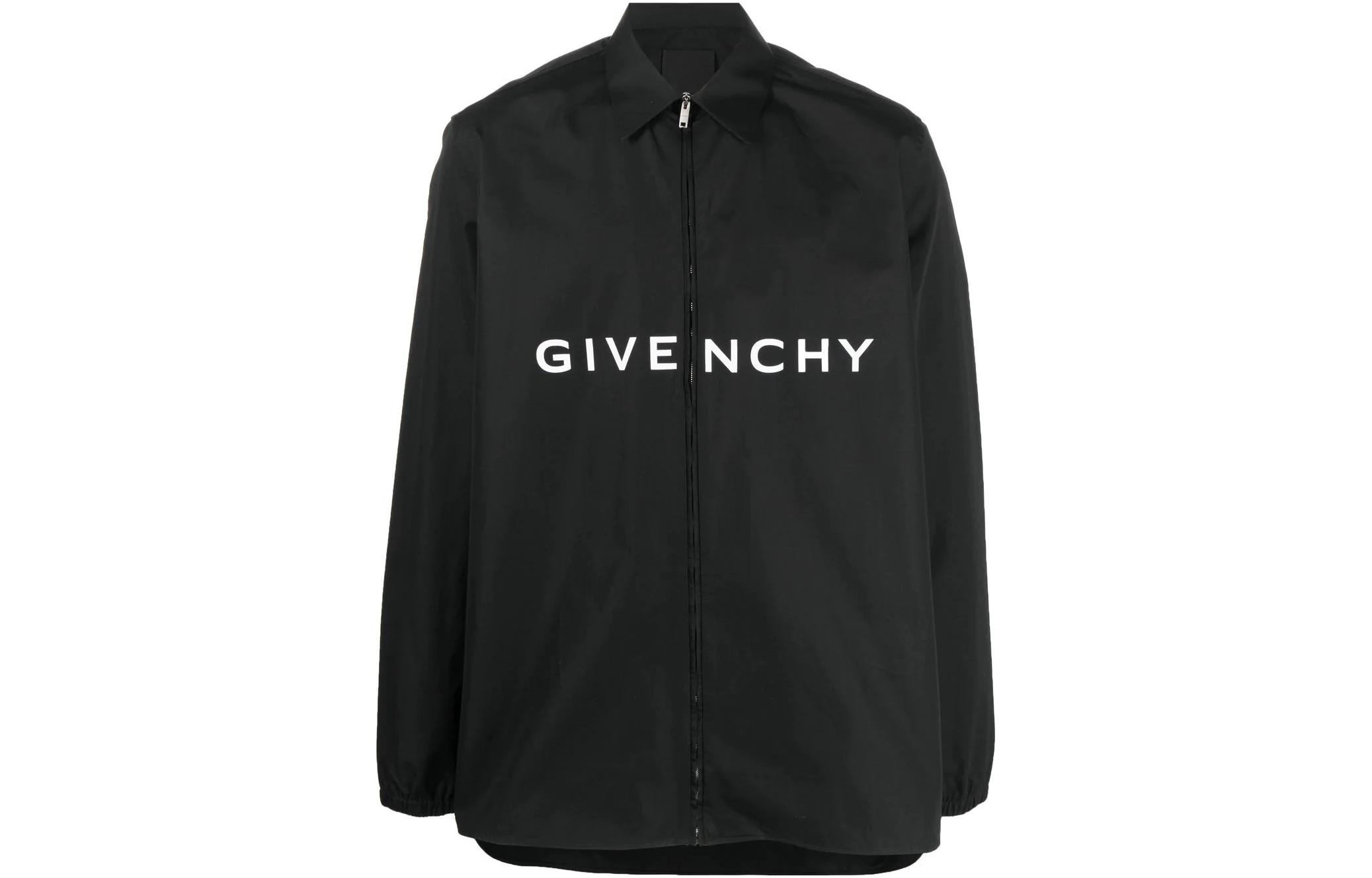 Мужская рубашка Givenchy SS23 Zip Shirt (черная)