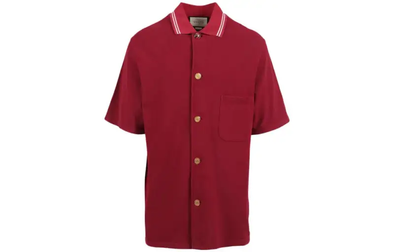 GUCCI Shirts Men's Red Lapel Moderate Shirt