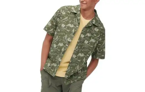 UNIQLO Shirts Unisex Olive Square Collar Moderate Other