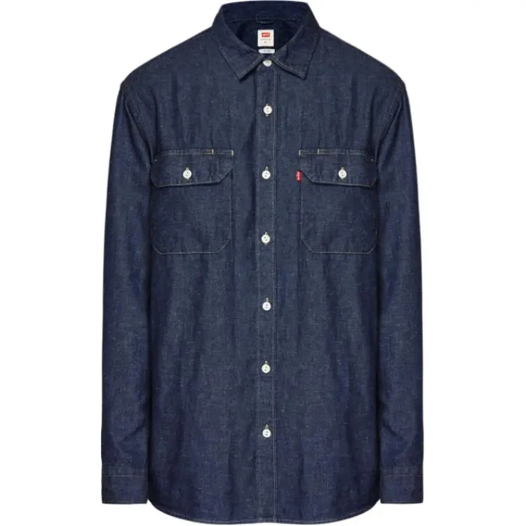 Levi's Shirts Men's Dark Blue Pointed Collar Moderate Other