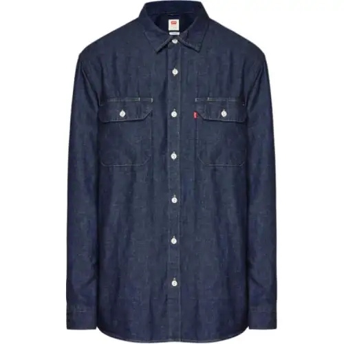 Levis Shirts Men's Dark Blue Pointed Collar Moderate Other