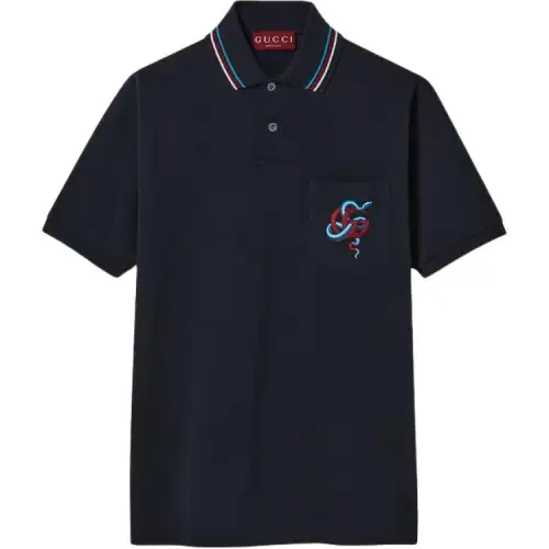 GUCCI SS25 Polo Shirt Men's Marine Blue