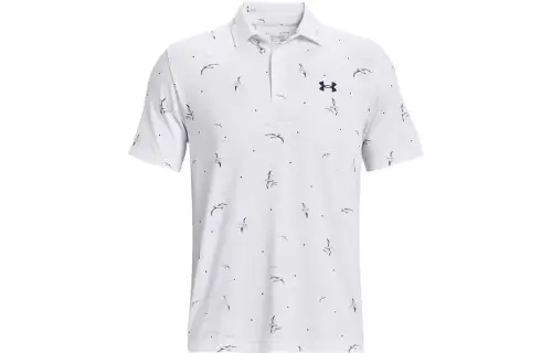 Under Armour Polo Shirts Men's White Polo Collar Moderate Straight Fit
