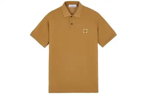 STONE ISLAND Polo Shirts Men's Dark Beige Polo Collar Moderate Other