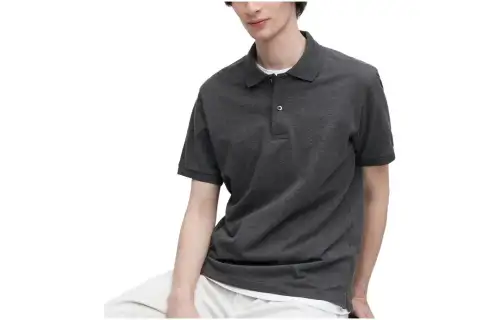 UNIQLO Polo Shirts Men's 08 Dark Gray Polo Collar Moderate Straight Fit
