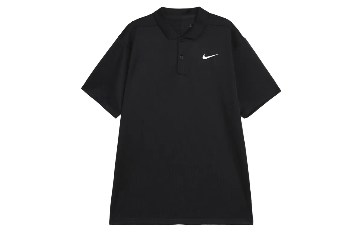 Nike Polo Shirts Men's Black Polo Collar Moderate Straight Fit