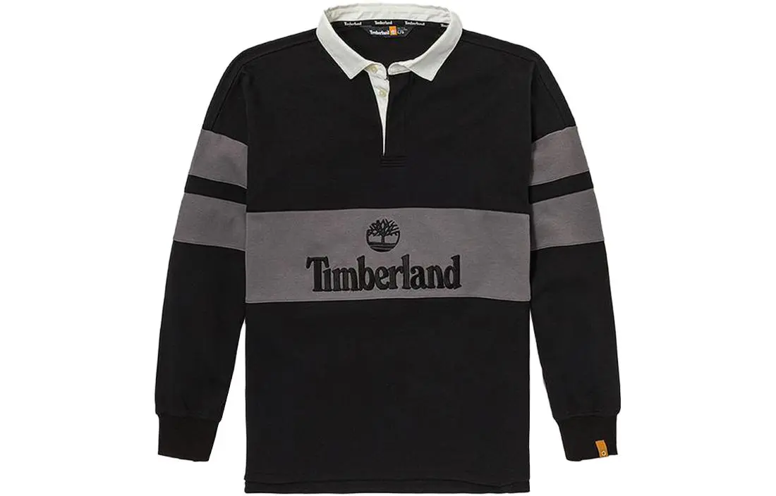 Timberland Polo Shirts Unisex Black Polo Collar Moderate Straight Fit