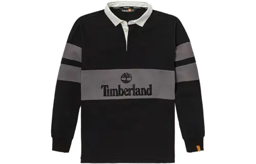 Timberland Polo Shirts Unisex Black Polo Collar Moderate Straight Fit