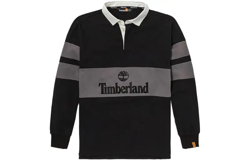 Timberland Polo Shirts Unisex Black Polo Collar Moderate Straight Fit