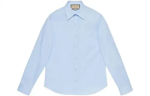 GUCCI Shirts Men's Blue Lapel Moderate Other