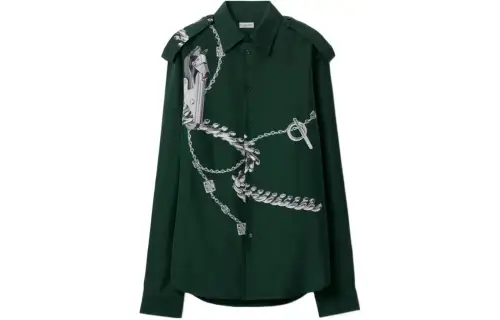 Burberry Knight Accessories-print Silk Shirt