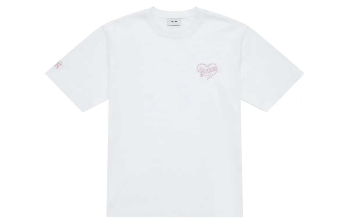 MLB New York Yankees Heart SS25 T Shirt Unisex Ecru
