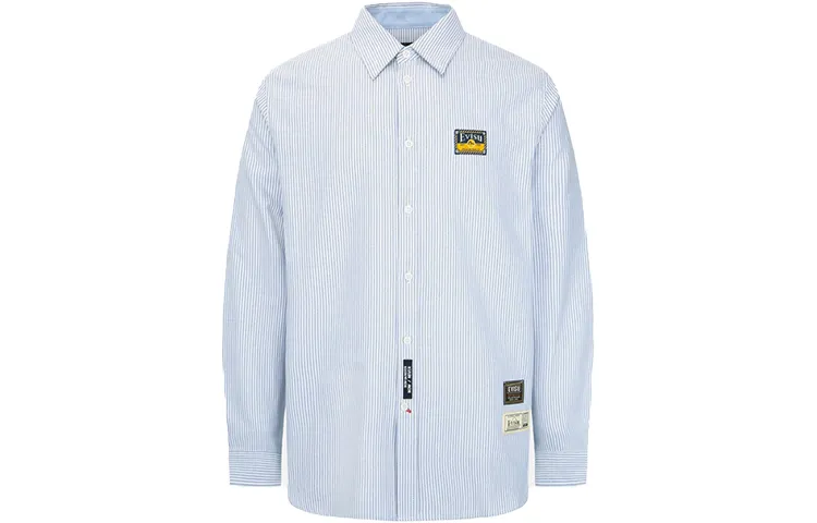 EVISU Shirts Men's Stripe Lapel Moderate Other