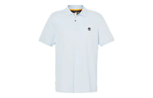 Timberland Polo Shirts Men's Light Blue Polo Collar Moderate Straight Fit