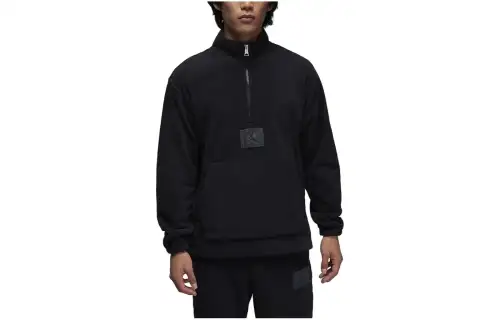 Jordan Sweatshirts Men's Black Stand Collar Moderate Regular