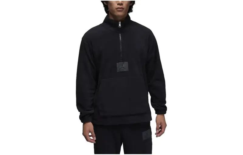 Jordan Sweatshirts Men's Black Stand Collar Moderate Regular
