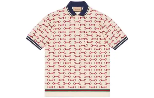 GUCCI FW22 Polo Shirt Men's Ecru
