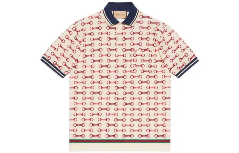 GUCCI FW22 Polo Shirt Men's Ecru