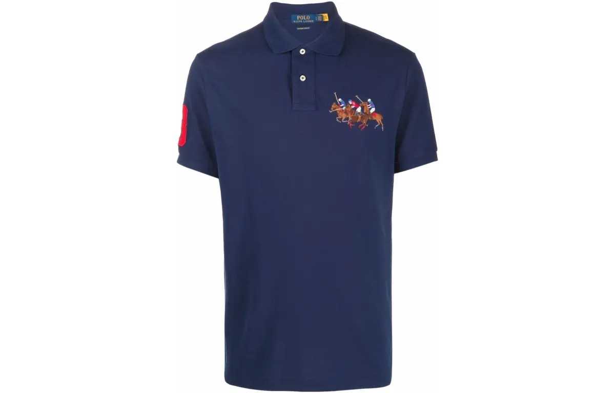 Polo Ralph Lauren SS23 Polo Shirt Custom Slim Fit Men's Marine Blue