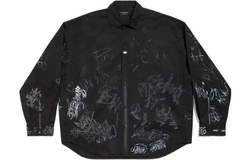 Balenciaga Shirt Loose Fit Men's Black