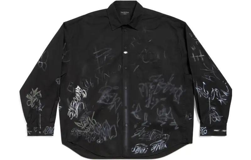 Balenciaga Shirt Loose Fit Men's Black