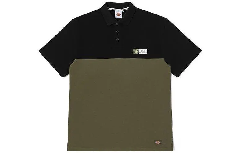 Dickies Polo Shirts Men's Black Lapel Moderate Straight Fit