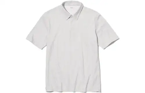 UNIQLO Polo Shirts Men's Gray Polo Collar Moderate Straight Fit