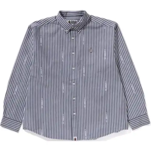 Bape Ape Head One Point Logo Stripes Shirt