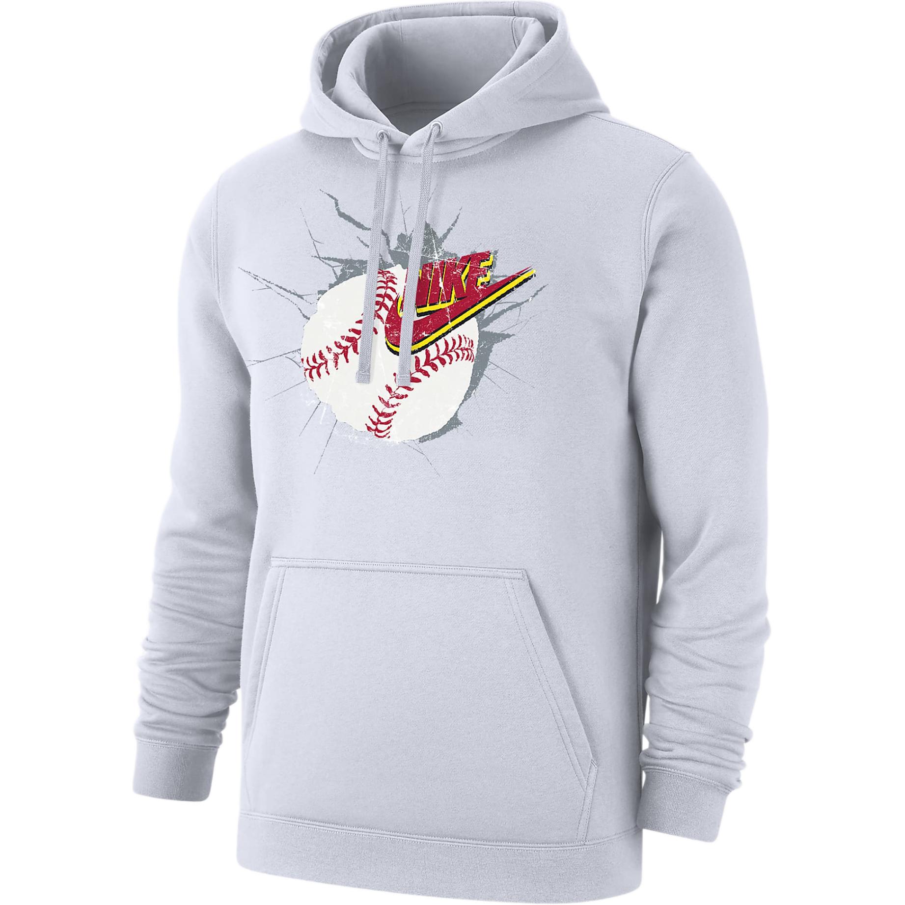Nike Sportswear Club Fleece Men's Baseball Hoodie Sweatshirt Men's White
