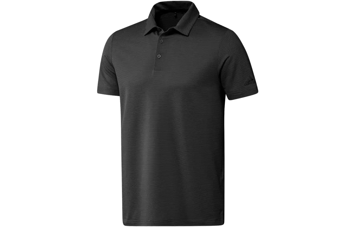 Adidas Polo Shirts Men's Black Polo Collar Moderate Straight Fit