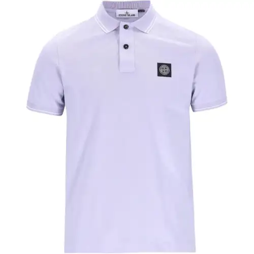 STONE ISLAND Logo Patch Short Sleeved Polo Shirt