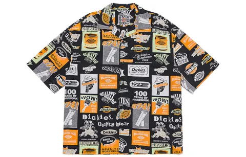 Dickies Shirts Unisex Black Lapel Moderate Other