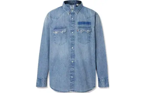 Levis Shirts Men's Blue Moderate Denim