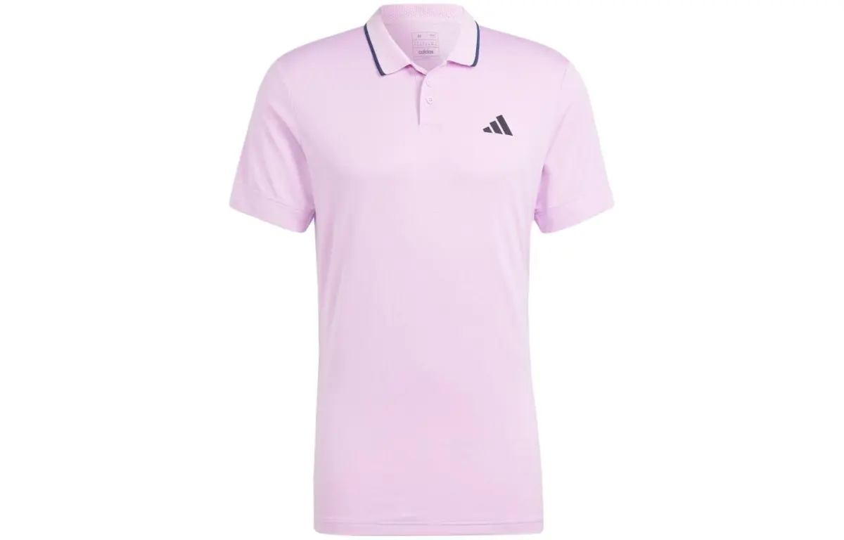 Adidas Polo Shirts Men's Pink Polo Collar Moderate Straight Fit
