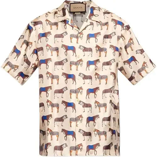 GUCCI Shirts Men's Cream Lapel Moderate Other