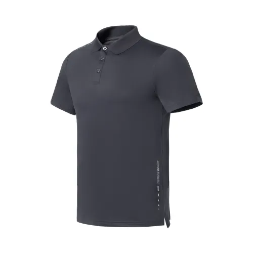 Li Ning Training Series Polo Shirts Men's Surface Gray Polo Collar Thin Other