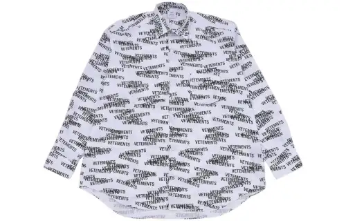 Vetements Shirts Men's White Pointed Collar Moderate Other