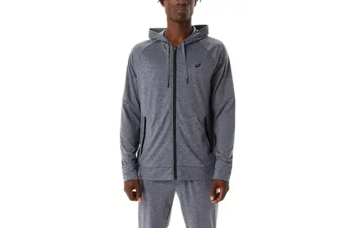 Asics Tech Full Zip Hoodie Sweatshirt Men's Gray