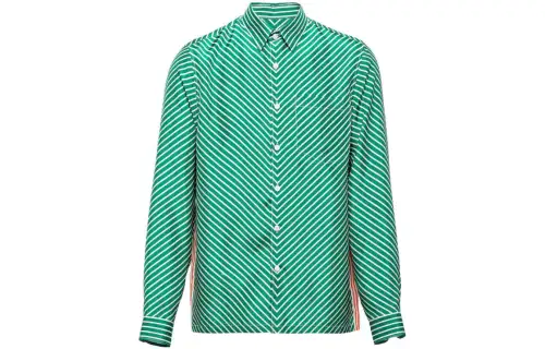 PRADA Shirts Men's Green Lapel Moderate