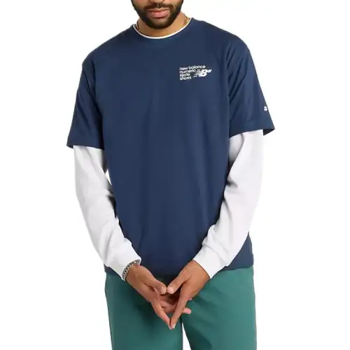 New Balance Numeric Small Logo Jersey T Shirt T Shirt Men's Blue
