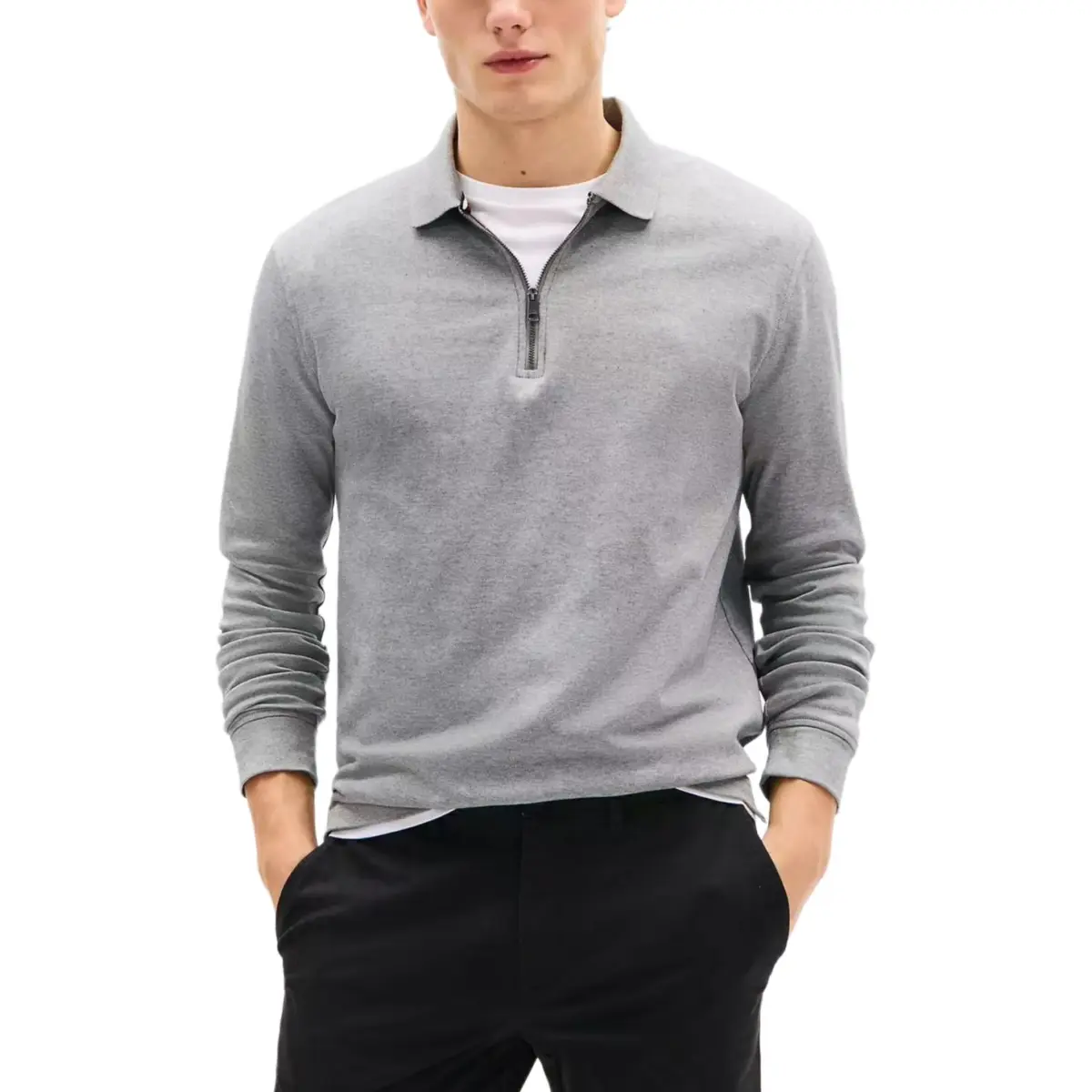 Tommy Hilfiger Polo Shirt Men's Light Gray